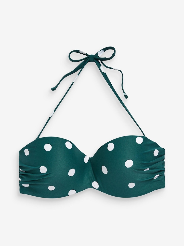 Green Spot Shape Enhancing Bandeau Bikini Top - Image 3 of 3