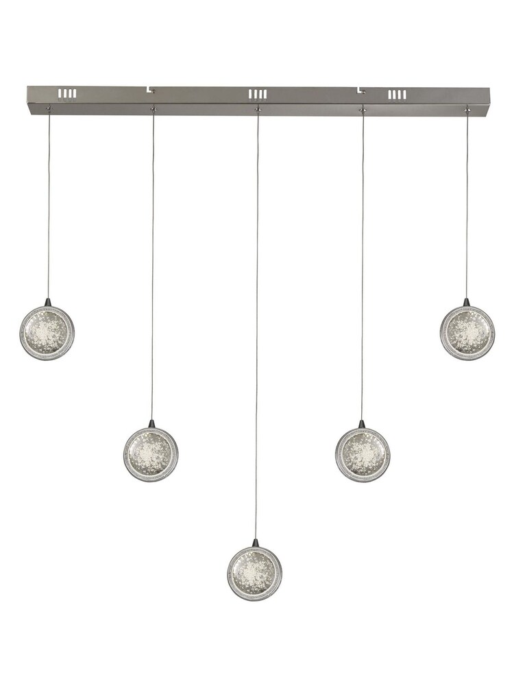 Searchlight Chrome Arum Chrome Bubble Glass 5Lt Bar Pendant Ceiling Light - Image 2 of 3