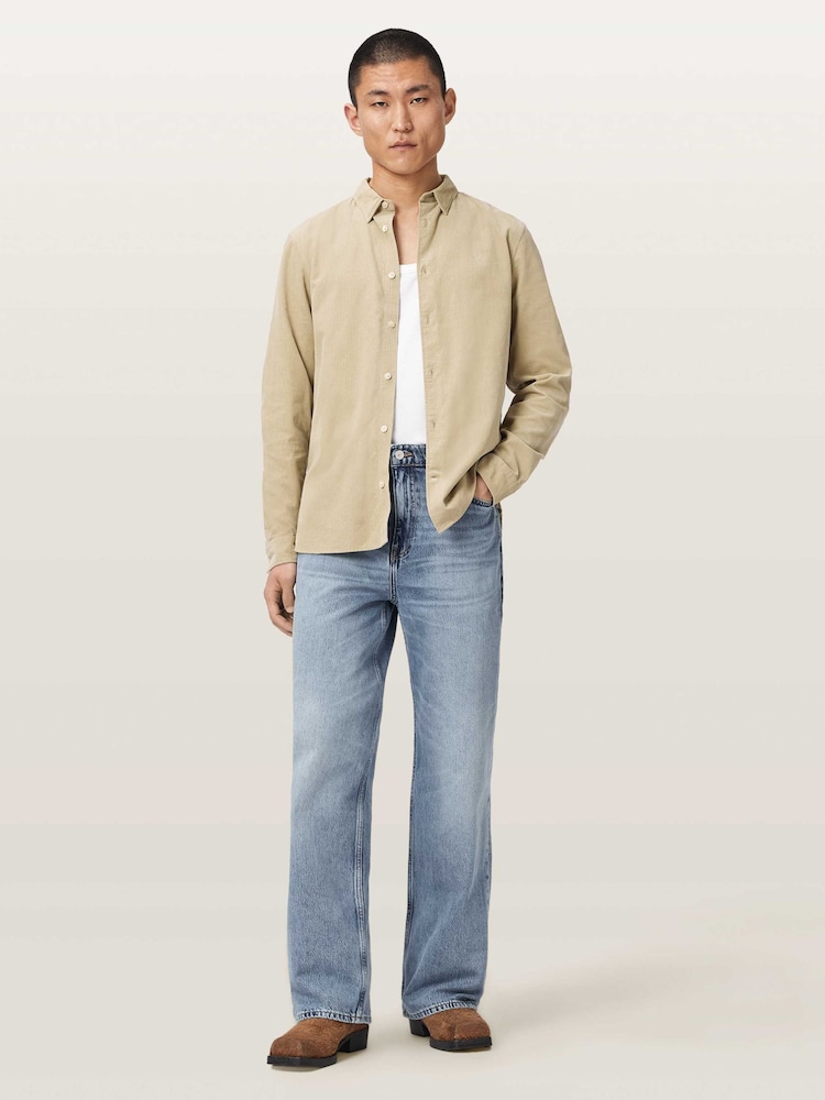 AllSaints Brown Birchwood Long Sleeve Shirt - Image 2 of 7 AllSaints Brown Birchwood Long Sleeve Shirt - Image 2 of 7