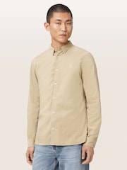 AllSaints Brown Birchwood Long Sleeve Shirt - Image 4 of 7