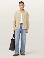 AllSaints Brown Birchwood Long Sleeve Shirt - Image 6 of 7
