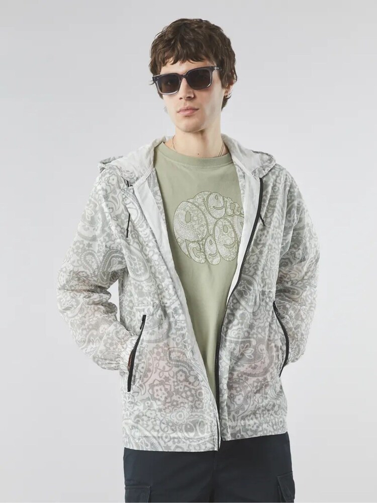 Pretty Green Grey 100% Cotton Anchorage Paisley Lightweight Jacket - Image 1 of 4