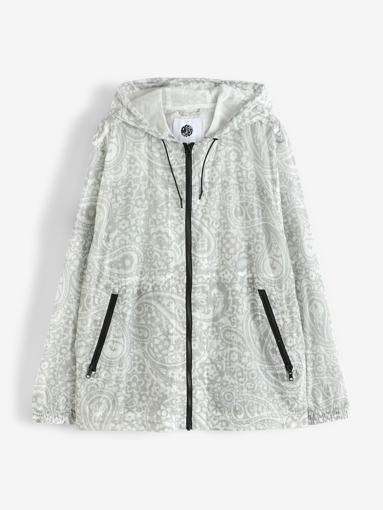 Pretty Green Grey 100% Cotton Anchorage Paisley Lightweight Jacket - Image 4 of 4