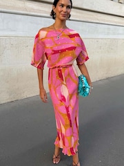 Never Fully Dressed Pink Abstract Tilly Dress - Image 5 of 6