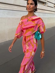 Never Fully Dressed Pink Abstract Tilly Dress - Image 6 of 6