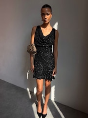 أسود - Never Fully Dressed Sequin Mini Sophie Dress - صورة 1 من 4