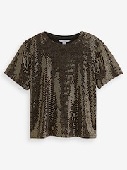 Gold - T-Shirt mit Pailletten - Bild 6 von 7