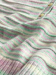 Green/Purple Space Dye Button Neck Jumper - Image 6 of 6