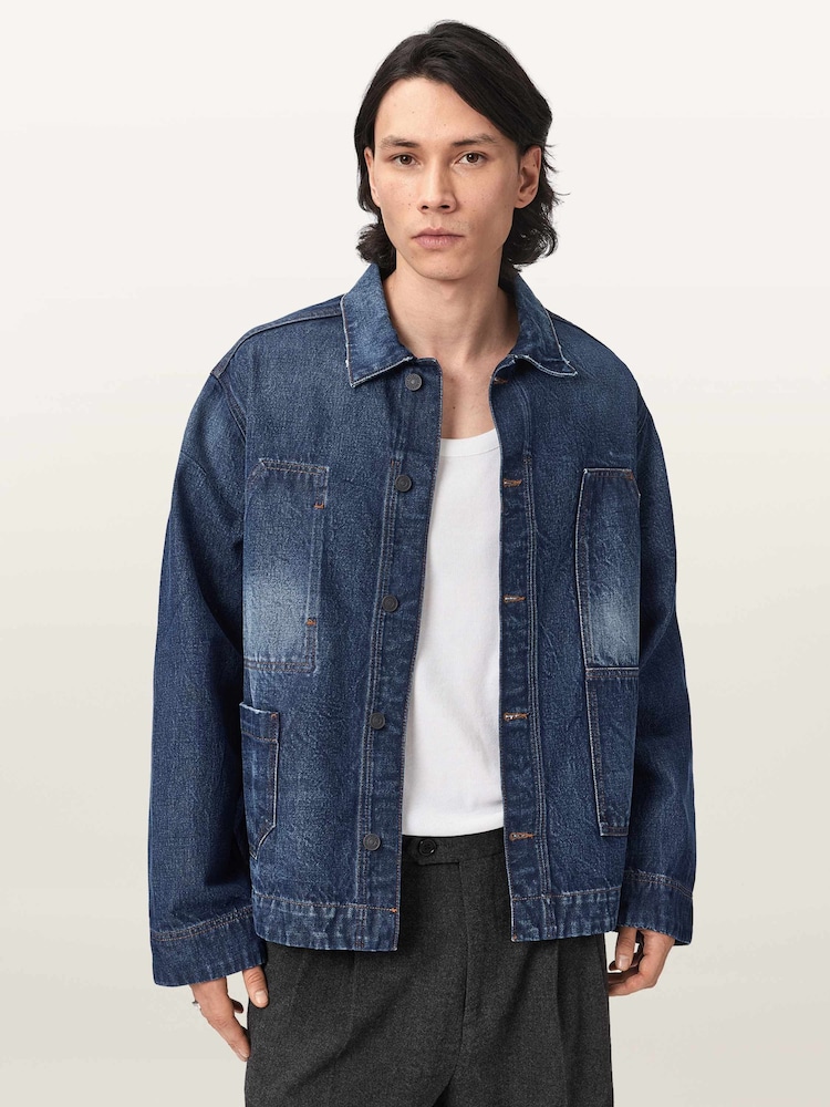 AllSaints Blue Mukesh Jacket - Image 1 of 6