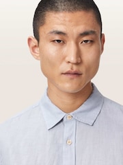 AllSaints Blue Loom Long Sleeve Shirt - Image 3 of 7