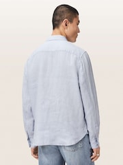 AllSaints Blue Loom Long Sleeve Shirt - Image 5 of 7