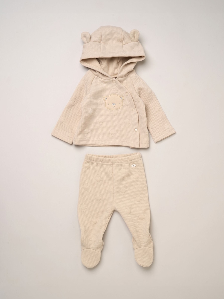 Rock-A-Bye Baby Boutique set bestaande uit een geribbelde velours jas en een broek met voetjes. - Afbeelding 2 van 4 Rock-A-Bye Baby Boutique set bestaande uit een geribbelde velours jas en een broek met voetjes. - Afbeelding 2 van 4