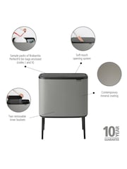 Brabantia Mineral Concrete Grey Bo 11 Plus 23L Touch Bin - Image 3 of 6