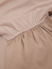 Reiss Taupe Neutral Renita Silk-Front V-Neck Sleeveless Top - Image 7 of 7