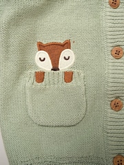 Rock-A-Bye Baby Boutique Green True Knit Applique Fox Cardigan and Trousers Set - Image 4 of 4