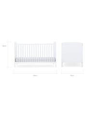 CuddleCo White Juliet Cot Bed With Mother&Baby First Gold Foam Mattress - Image 6 of 7