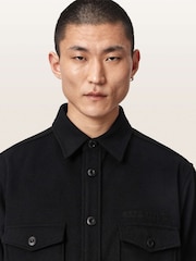 AllSaints Black Palermo Long Sleeve Shirt - Image 3 of 6