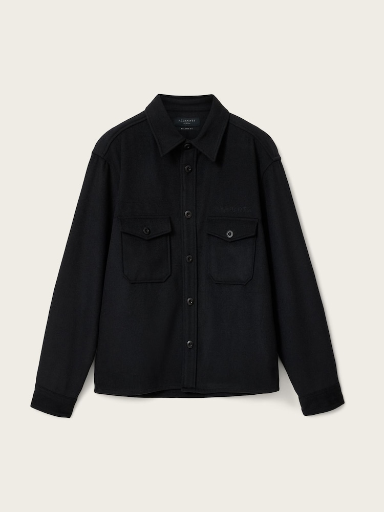 AllSaints Black Palermo Long Sleeve Shirt - Image 6 of 6