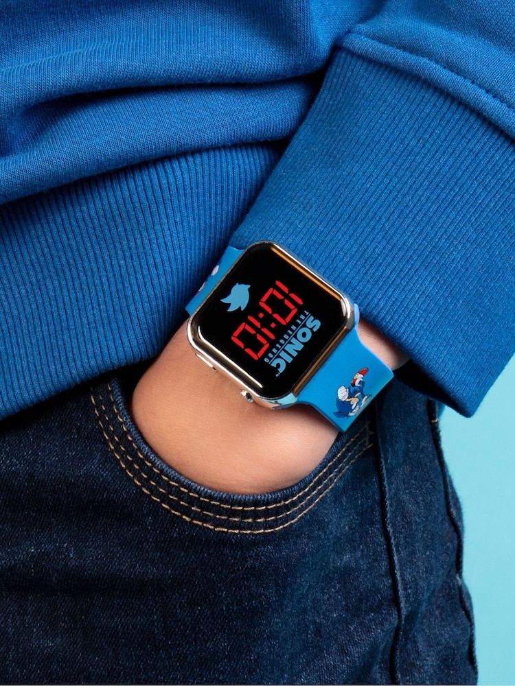 Peers Hardy Blue Sonic the Hedgehog LED Watch with Printed Character Strap - Image 2 of 5