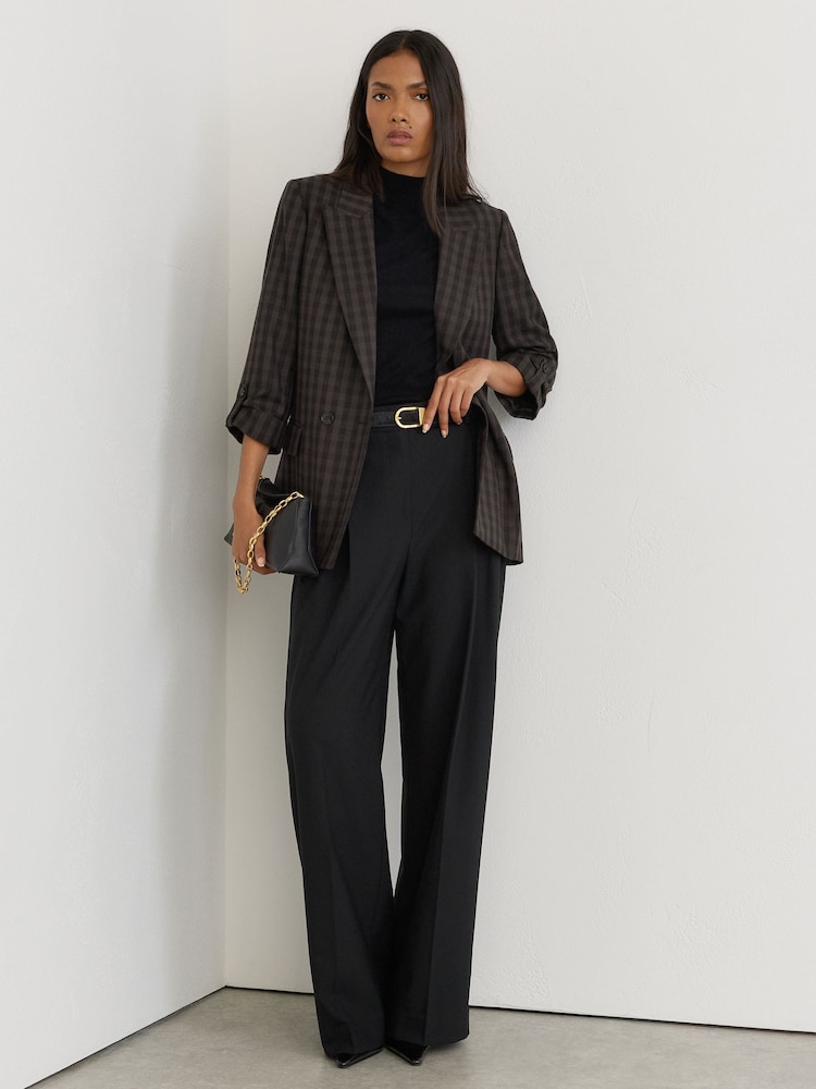 Reiss Nolah Wool Check Relaxed Double-Breasted Blazer - Obrázek 1 z 6