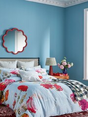 Ted Baker Blue Floating Floral Duvet Cover - Image 2 of 3