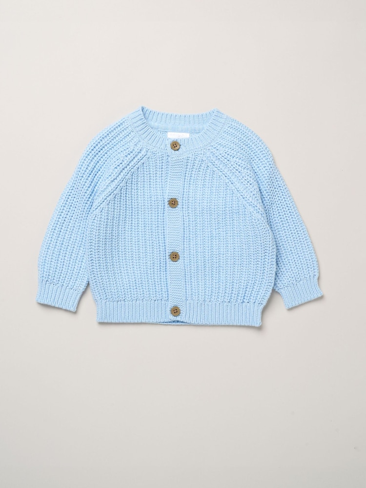 Небесно-блакитний - Rock-A-Bye Baby Boutique Chunky Knitted Embroidered Cardigan - Image 1 of 4 Небесно-блакитний - Rock-A-Bye Baby Boutique Chunky Knitted Embroidered Cardigan - Image 1 of 4