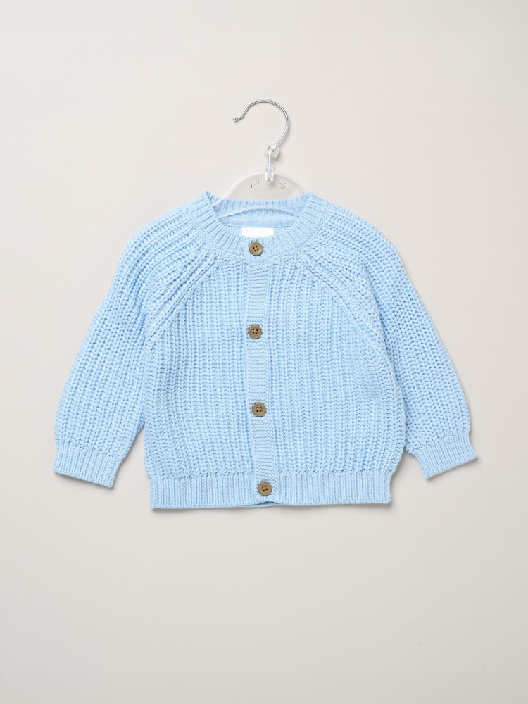 Небесно-блакитний - Rock-A-Bye Baby Boutique Chunky Knitted Embroidered Cardigan - Image 2 of 4 Небесно-блакитний - Rock-A-Bye Baby Boutique Chunky Knitted Embroidered Cardigan - Image 2 of 4