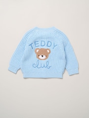 Небесно-блакитний - Rock-A-Bye Baby Boutique Chunky Knitted Embroidered Cardigan - Image 3 of 4