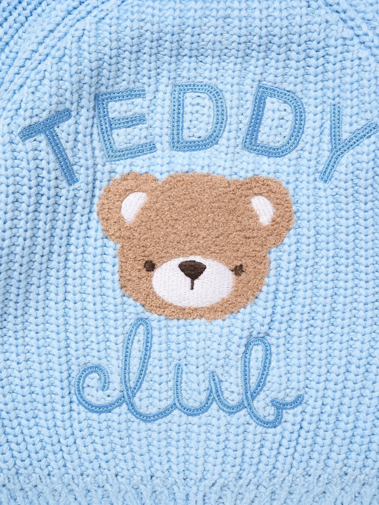 Небесно-блакитний - Rock-A-Bye Baby Boutique Chunky Knitted Embroidered Cardigan - Image 4 of 4 Небесно-блакитний - Rock-A-Bye Baby Boutique Chunky Knitted Embroidered Cardigan - Image 4 of 4