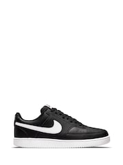 Nike Black/White Court Vision Low Trainers - Image 1 of 7