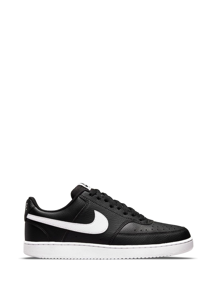 Nike Black/White Court Vision Low Trainers - Image 1 of 7