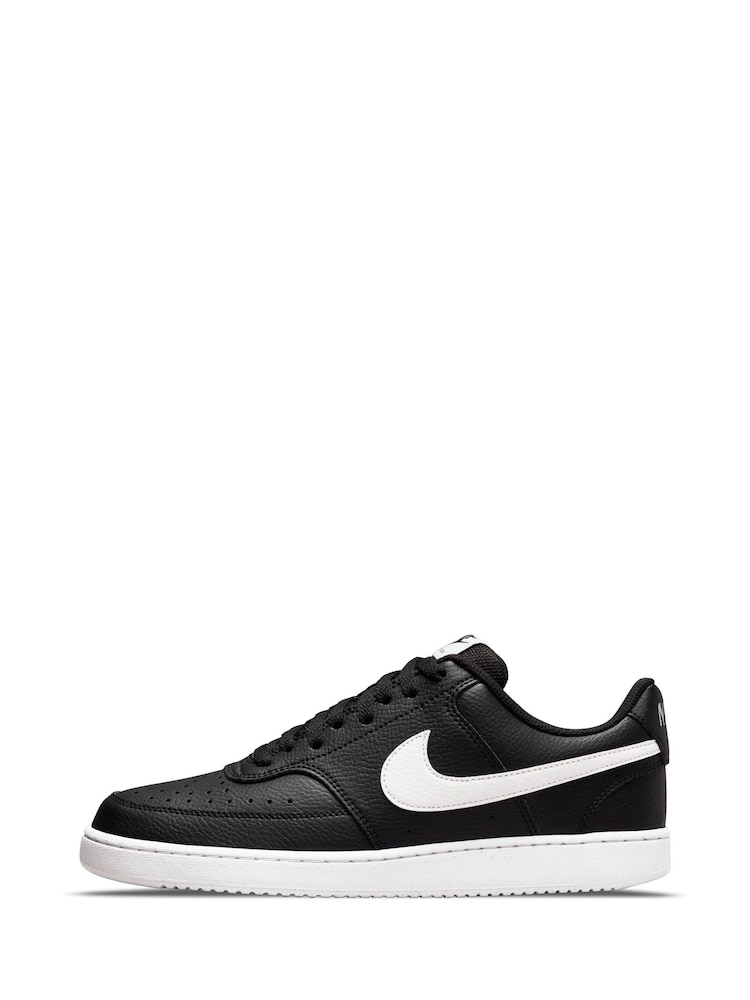 Nike Black/White Court Vision Low Trainers - Image 2 of 7