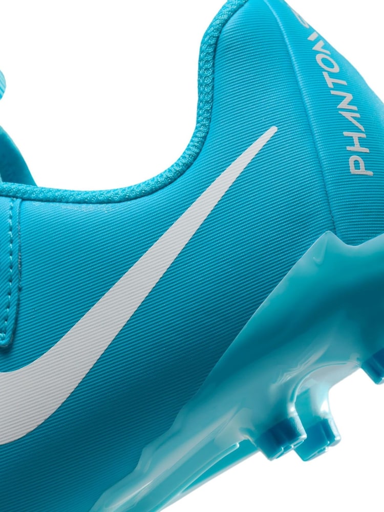 Nike Glacier Blue Kids Phantom 2 Academy Grey/Green  Ground Football Boots - Image 10 of 12