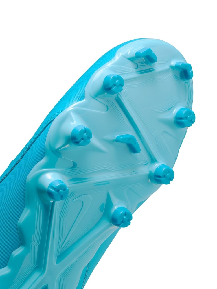 Nike Glacier Blue Kids Phantom 2 Academy Grey/Green  Ground Football Boots - Image 11 of 12