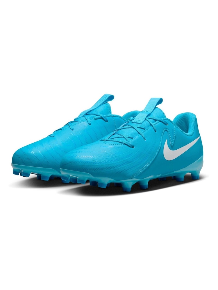 Nike Glacier Blue Kids Phantom 2 Academy Grey/Green  Ground Football Boots - Image 4 of 12