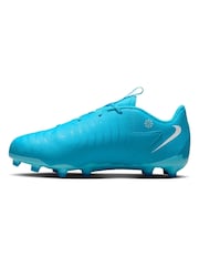 Glacier Blue - Nike Kids Phantom 2 Academy Grey/Green Ground Football Boots - Image 6 of 12