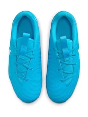Glacier Blue - Nike Kids Phantom 2 Academy Grey/Green Ground Football Boots - Image 8 of 12