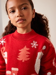 Rot - Weihnachtspulloverkleid (3-16Jahre) - Bild 4 von 10