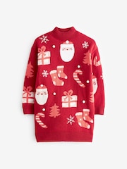 Rot - Weihnachtspulloverkleid (3-16Jahre) - Bild 5 von 10
