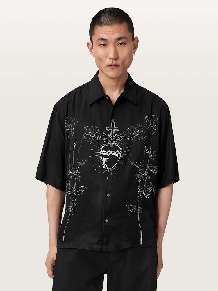AllSaints Fleur īsroku krekls - Attēls 1 no 6