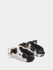 Yours Curve Black Highland Cow Mule Slippers - Image 3 of 5
