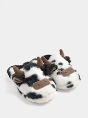 Yours Curve Black Highland Cow Mule Slippers - Image 4 of 5