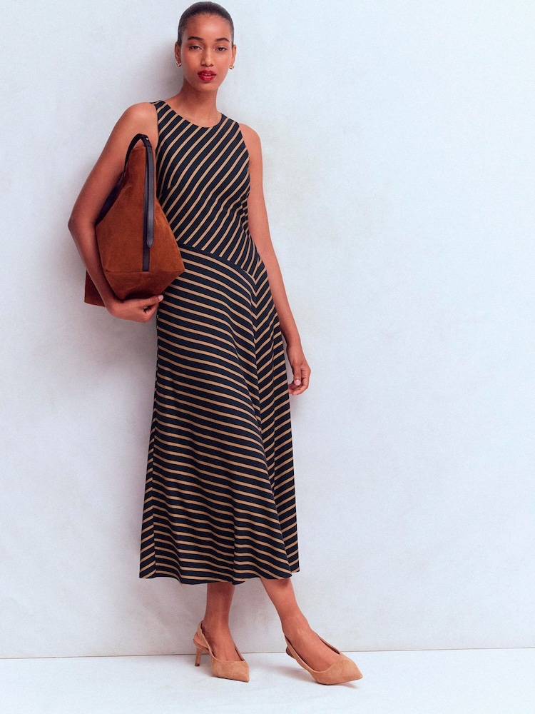 Boden Blue Asymetric Ponte Midi Dress - Image 1 of 6 Boden Blue Asymetric Ponte Midi Dress - Image 1 of 6