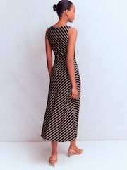 Boden Blue Asymetric Ponte Midi Dress - Image 2 of 6