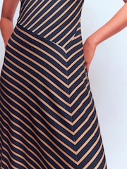Boden Blue Asymetric Ponte Midi Dress - Image 3 of 6