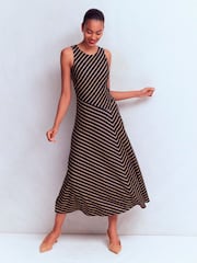Boden Blue Asymetric Ponte Midi Dress - Image 4 of 6