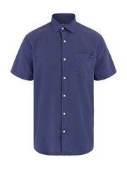 Guess Blue Short Sleeve Collins Seesucker 100% Cotton Shirt - Image 1 of 2