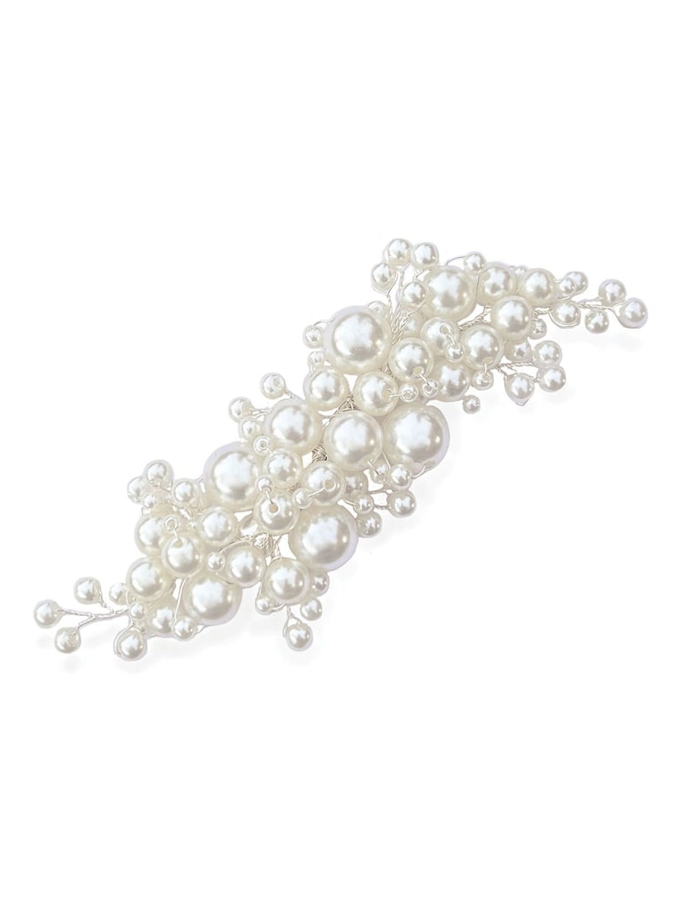 Ivory & Co Silver Pearl Blossom Statement Clip - Image 1 of 5
