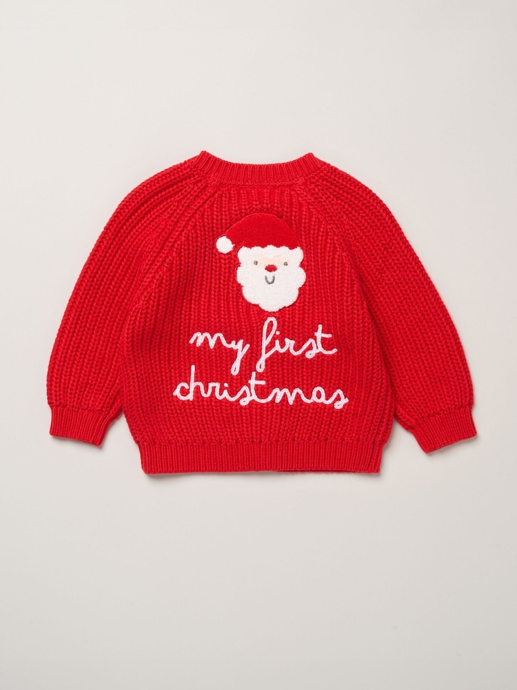 레드 - Rock-A-Bye Baby Boutique Chunky Knitted Embroidered Cardigan - 4의 이미지 1