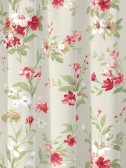 Fusion Red Jeannie Floral Lined 100% Cotton Pencil Pleat Curtains - Image 3 of 3